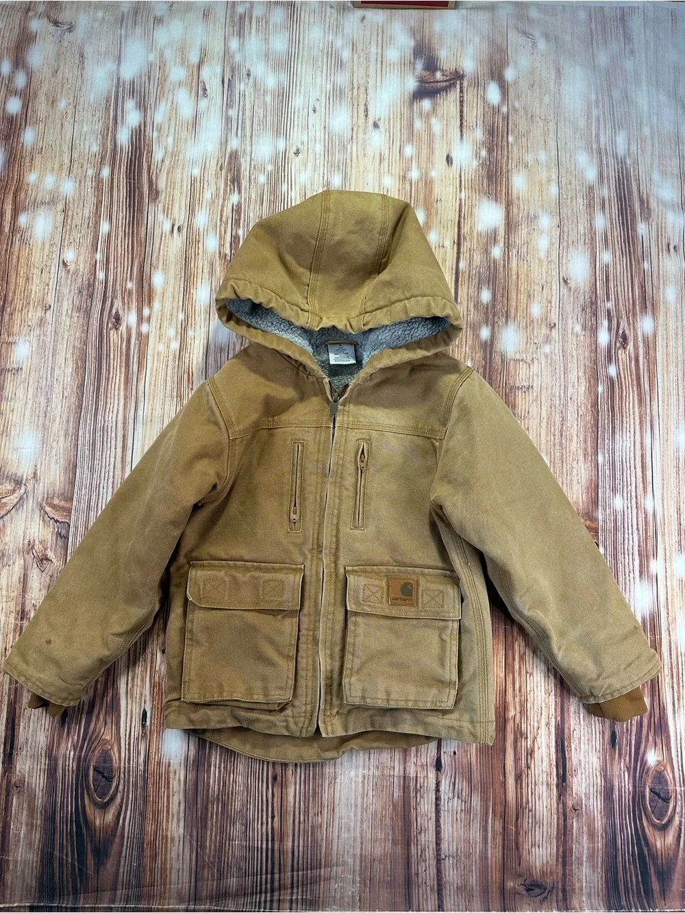 Carhartt Hooded Jacket in Brown Little Boys Size 5